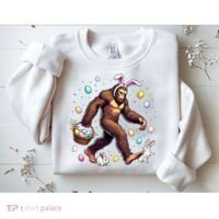 Bigfoot Easter Day Funny Sasquatch Cute Bunny Easter Eggs  Sweatshirt thumb 2