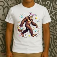 Bigfoot Easter Day Funny Sasquatch Cute Bunny Easter Eggs  T-Shirt thumb 3