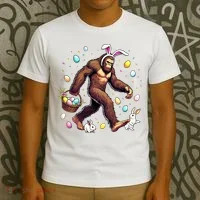 Bigfoot Easter Day Funny Sasquatch Cute Bunny Easter Eggs  T-Shirt thumb 3