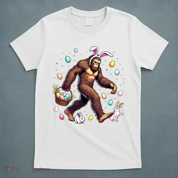 Bigfoot Easter Day Funny Sasquatch Cute Bunny Easter Eggs  T-Shirt