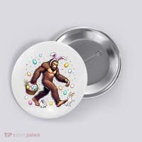 Bigfoot Easter Day Funny Sasquatch Cute Bunny Easter Eggs  Button thumb 0