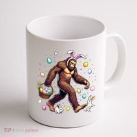 Bigfoot Easter Day Funny Sasquatch Cute Bunny Easter Eggs  Coffee Mug thumb 1