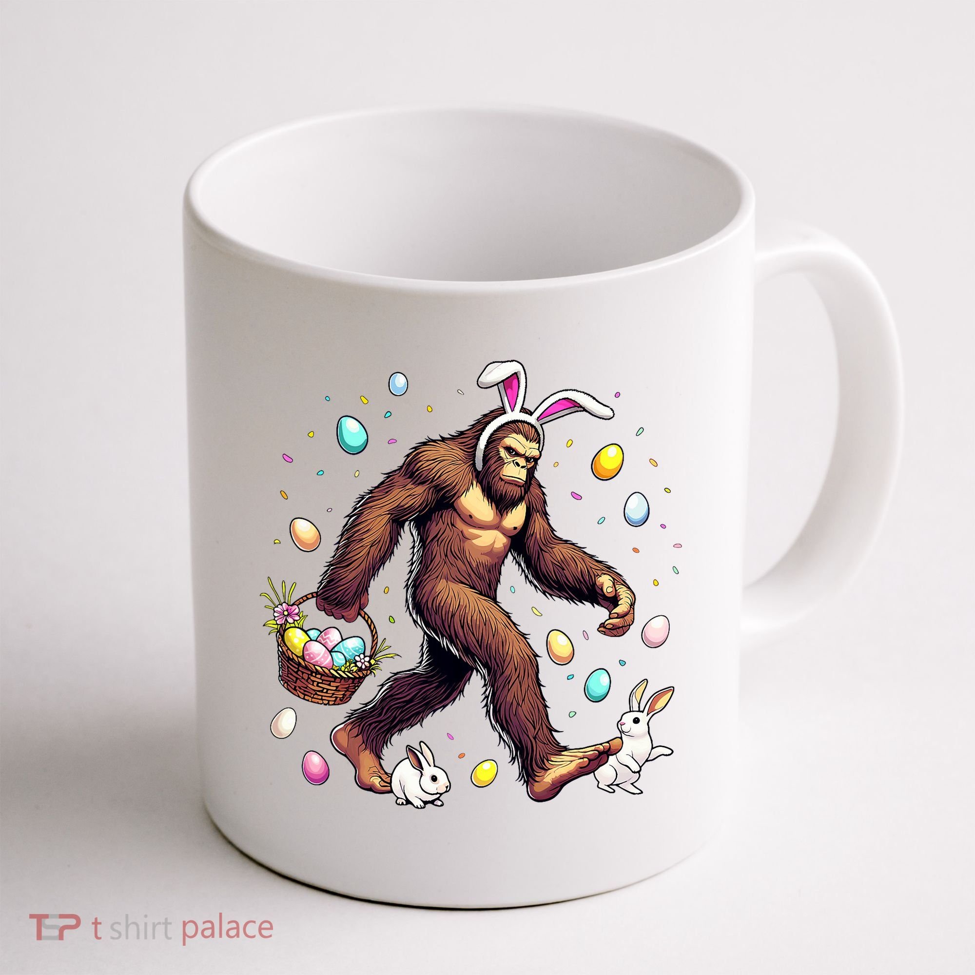 Bigfoot Easter Day Funny Sasquatch Cute Bunny Easter Eggs  Coffee Mug
