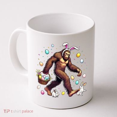 Bigfoot Easter Day Funny Sasquatch Cute Bunny Easter Eggs  Coffee Mug