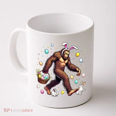 Bigfoot Easter Day Funny Sasquatch Cute Bunny Easter Eggs  Coffee Mug