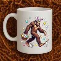 Bigfoot Easter Day Funny Sasquatch Cute Bunny Easter Eggs  Coffee Mug thumb 2
