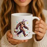 Bigfoot Easter Day Funny Sasquatch Cute Bunny Easter Eggs  Coffee Mug thumb 3