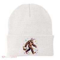 Bigfoot Easter Day Funny Sasquatch Cute Bunny Easter Eggs  Beanie thumb 0
