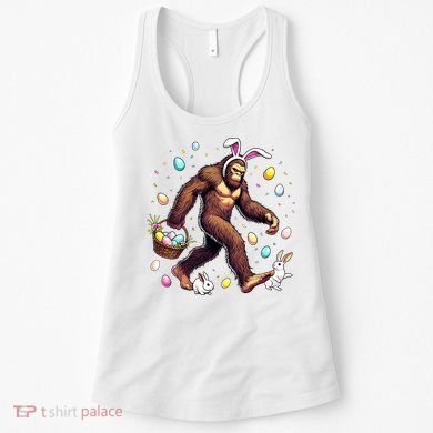 Bigfoot Easter Day Funny Sasquatch Cute Bunny Easter Eggs  Women's Tank Top