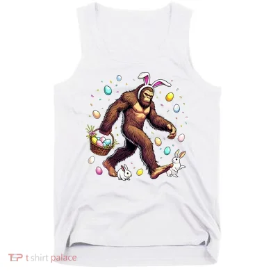 Bigfoot Easter Day Funny Sasquatch Cute Bunny Easter Eggs  Tank Top