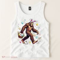 Bigfoot Easter Day Funny Sasquatch Cute Bunny Easter Eggs  Tank Top thumb 2