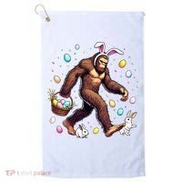 Bigfoot Easter Day Funny Sasquatch Cute Bunny Easter Eggs  Golf Towel thumb 0