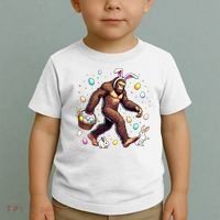 Bigfoot Easter Day Funny Sasquatch Cute Bunny Easter Eggs  Toddler T-Shirt thumb 2