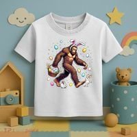 Bigfoot Easter Day Funny Sasquatch Cute Bunny Easter Eggs  Toddler T-Shirt thumb 3