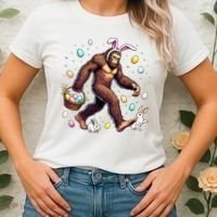 Bigfoot Easter Day Funny Sasquatch Cute Bunny Easter Eggs  Women's T-Shirt thumb 2