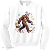 Bigfoot Easter Day Funny Sasquatch Cute Bunny Easter Eggs  Kids Sweatshirt thumb 0