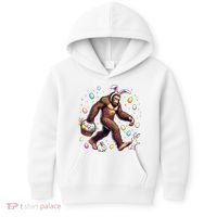 Bigfoot Easter Day Funny Sasquatch Cute Bunny Easter Eggs  Kids Hoodie thumb 0