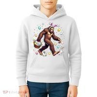Bigfoot Easter Day Funny Sasquatch Cute Bunny Easter Eggs  Kids Hoodie thumb 4