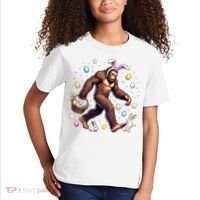 Bigfoot Easter Day Funny Sasquatch Cute Bunny Easter Eggs  Kids T-Shirt thumb 2