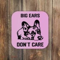 big ears don't care Corgi funny dog lover Coaster thumb 0