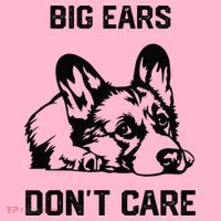 big ears don't care Corgi funny dog lover Coaster thumb 2