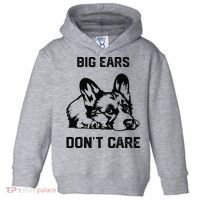 big ears don't care Corgi funny dog lover Toddler Hoodie thumb 0