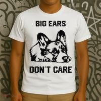 big ears don't care Corgi funny dog lover T-Shirt thumb 3