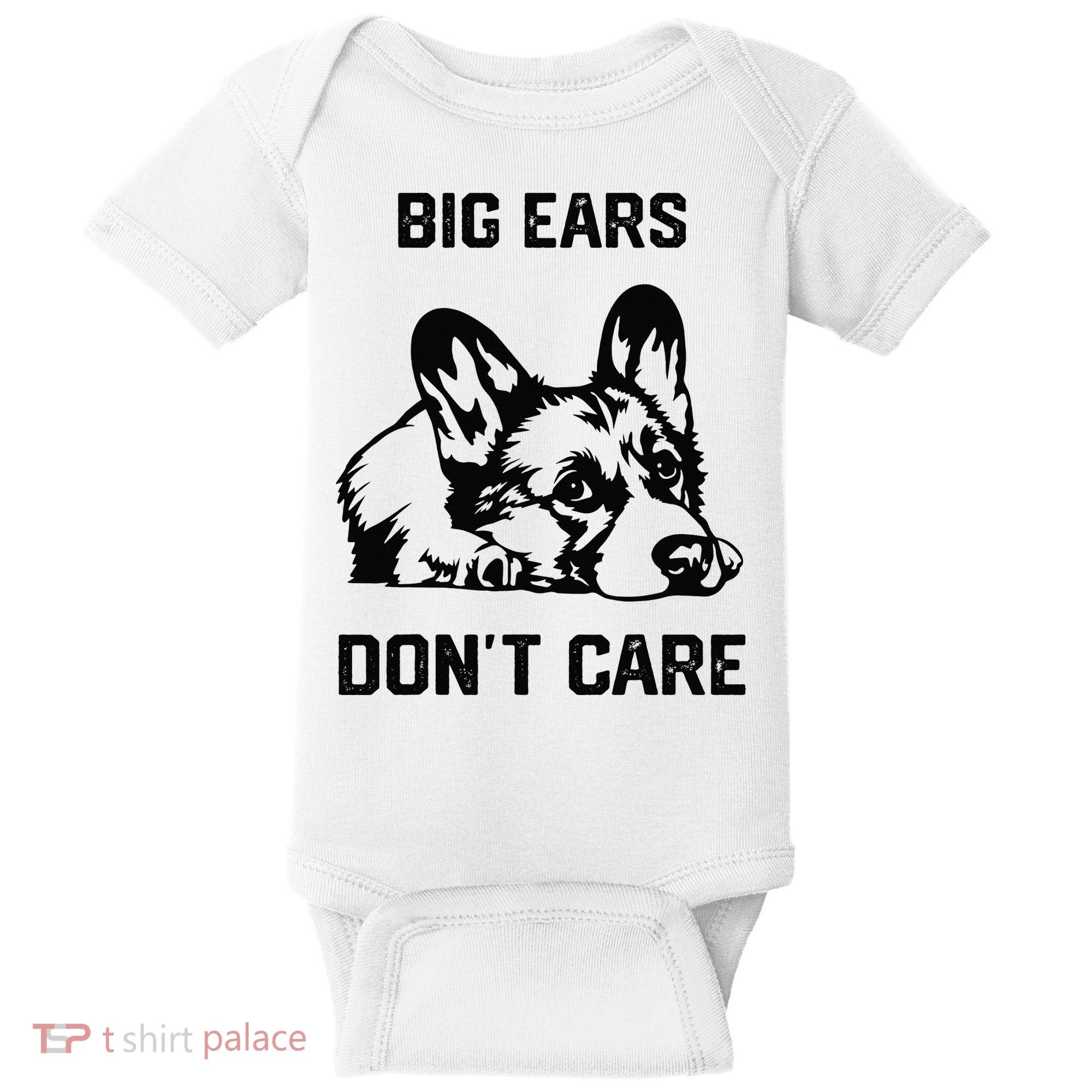 big ears don't care Corgi funny dog lover Baby Bodysuit