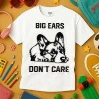 big ears don't care Corgi funny dog lover Kids T-Shirt thumb 3
