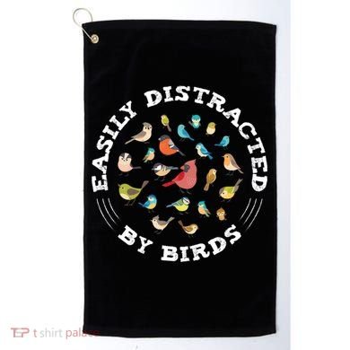 Birdwatching Easily Distracted By Birds Lover Ornithologist Cool Gift Golf Towel