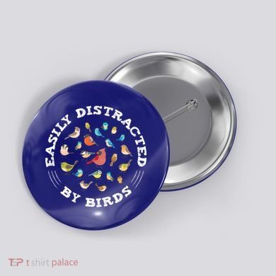 Birdwatching Easily Distracted By Birds Lover Ornithologist Cool Gift Button