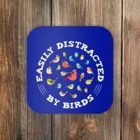 Birdwatching Easily Distracted By Birds Lover Ornithologist Cool Gift Coaster thumb 0