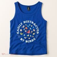 Birdwatching Easily Distracted By Birds Lover Ornithologist Cool Gift Tank Top thumb 2