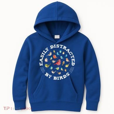 Birdwatching Easily Distracted By Birds Lover Ornithologist Cool Gift Kids Hoodie