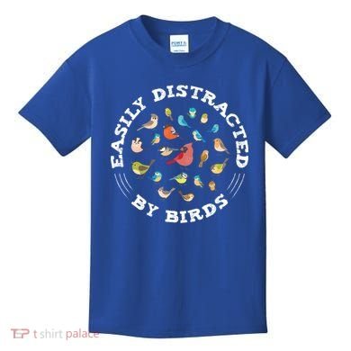Birdwatching Easily Distracted By Birds Lover Ornithologist Cool Gift Kids T-Shirt