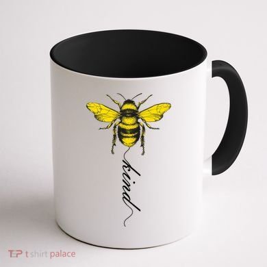 Bee Kind Bumblebee Script Coffee Mug back