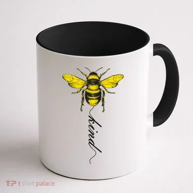 Bee Kind Bumblebee Script Coffee Mug back