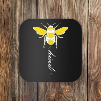 Bee Kind Bumblebee Script Coaster