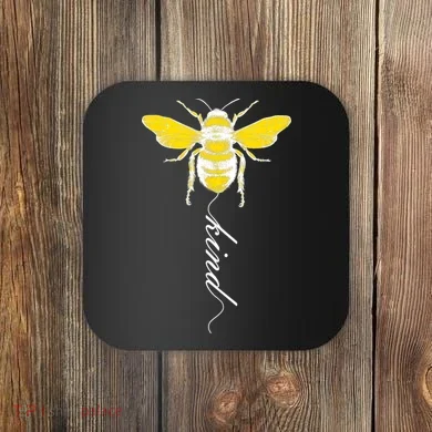 Bee Kind Bumblebee Script Coaster