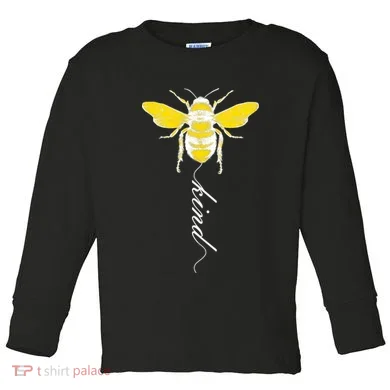 Bee Kind Bumblebee Script Toddler Long Sleeve