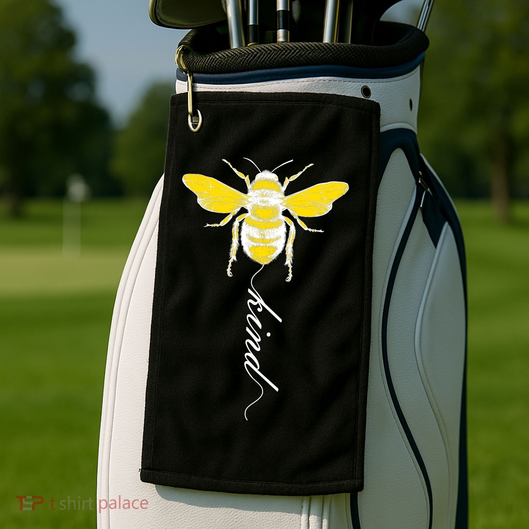 Bee Kind Bumblebee Script Golf Towel