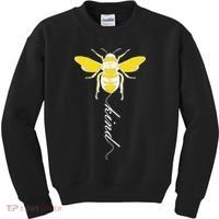 Bee Kind Bumblebee Script Kids Sweatshirt thumb 0