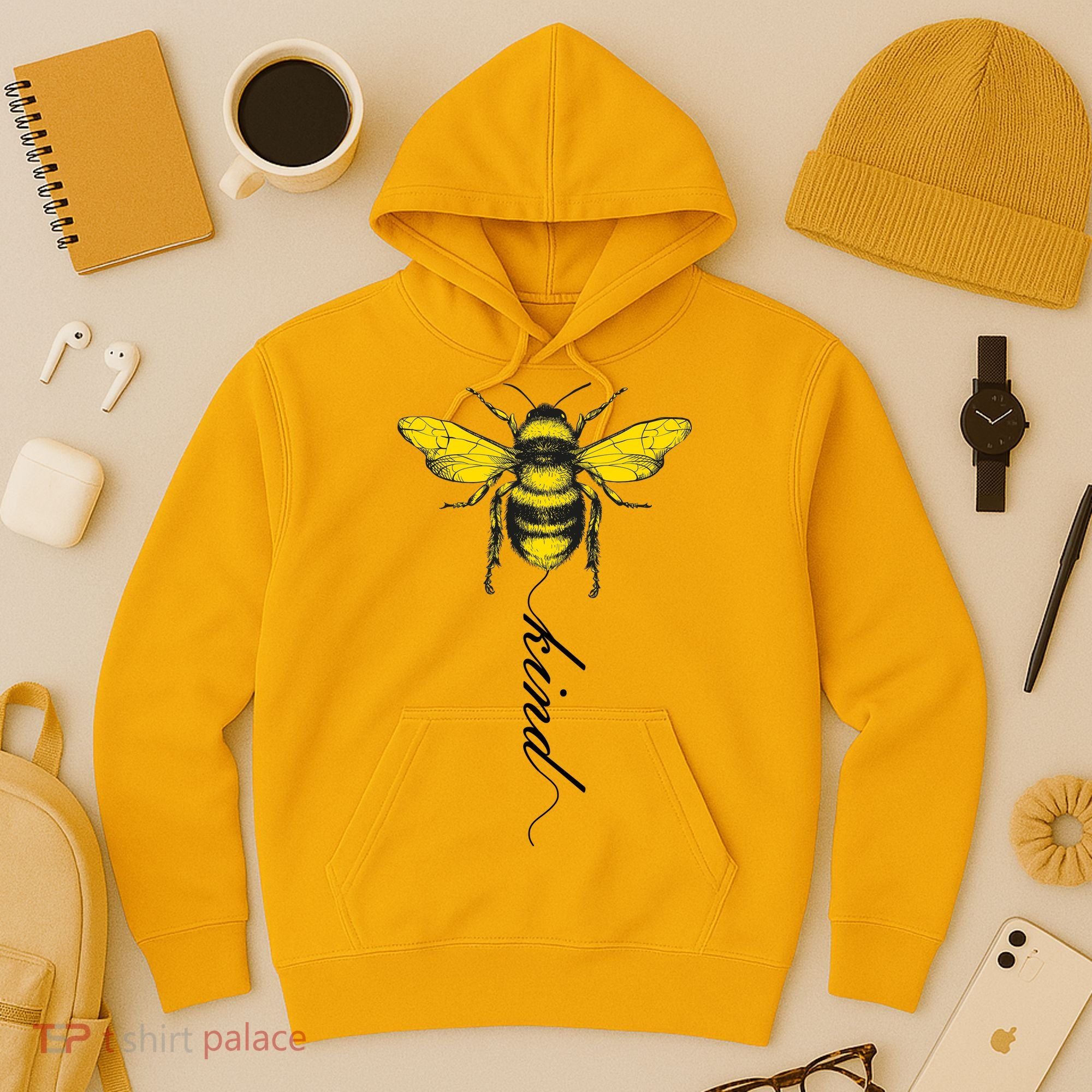 Bee Kind Bumblebee Script Hoodie