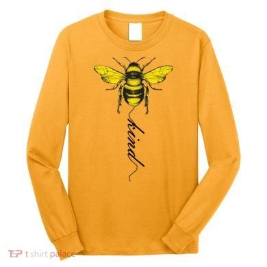 Bee Kind Bumblebee Script Long Sleeve Shirt