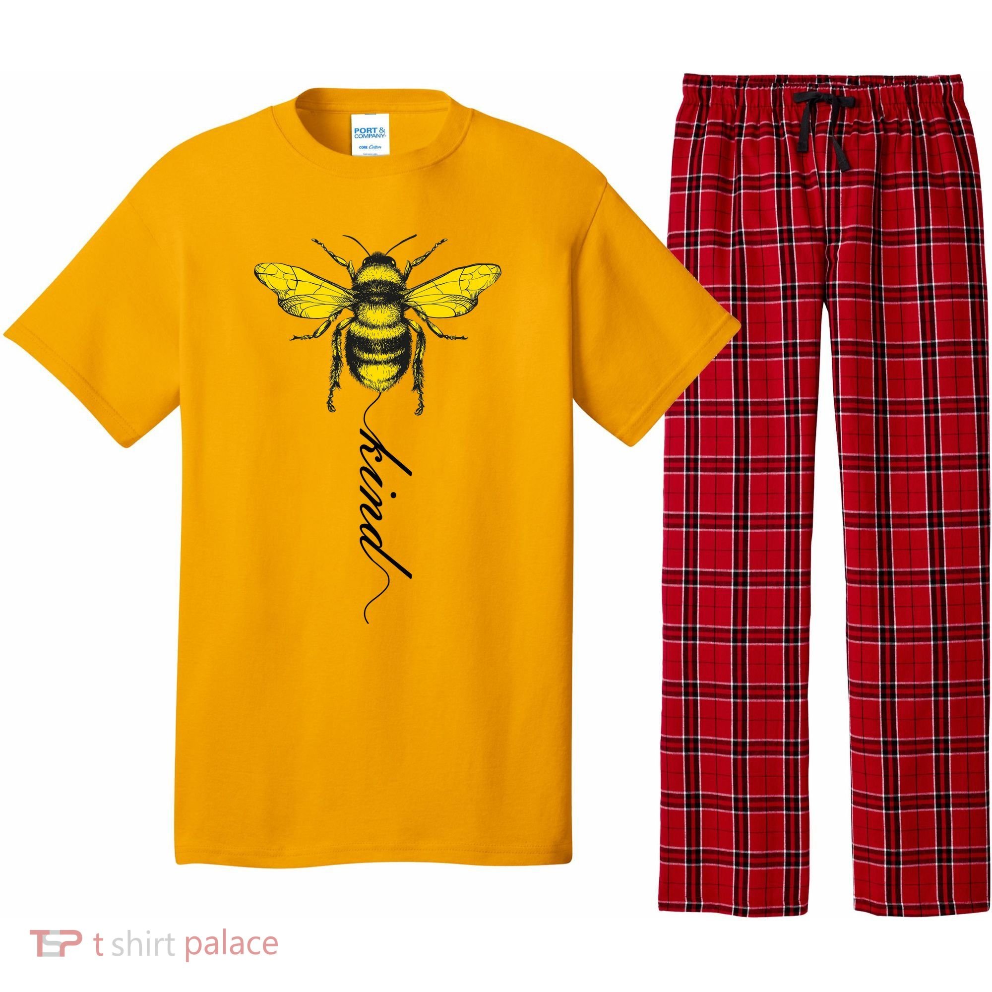 Bee Kind Bumblebee Script Pajama Set