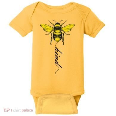Bee Kind Bumblebee Script Baby Bodysuit