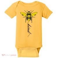 Bee Kind Bumblebee Script Baby Bodysuit thumb 0