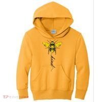 Bee Kind Bumblebee Script Kids Hoodie thumb 0