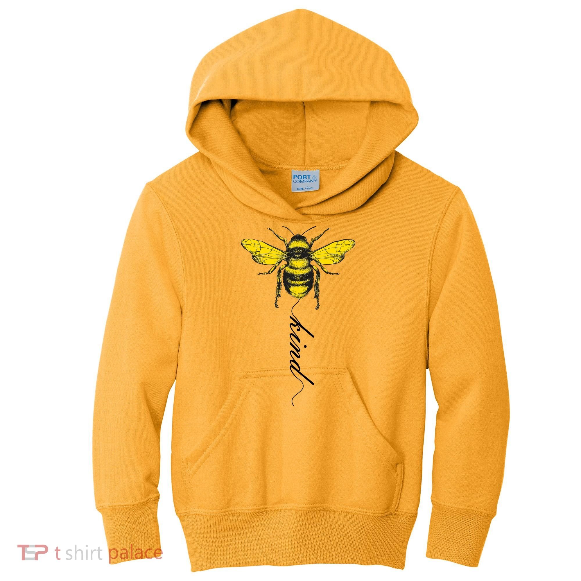 Bee Kind Bumblebee Script Kids Hoodie