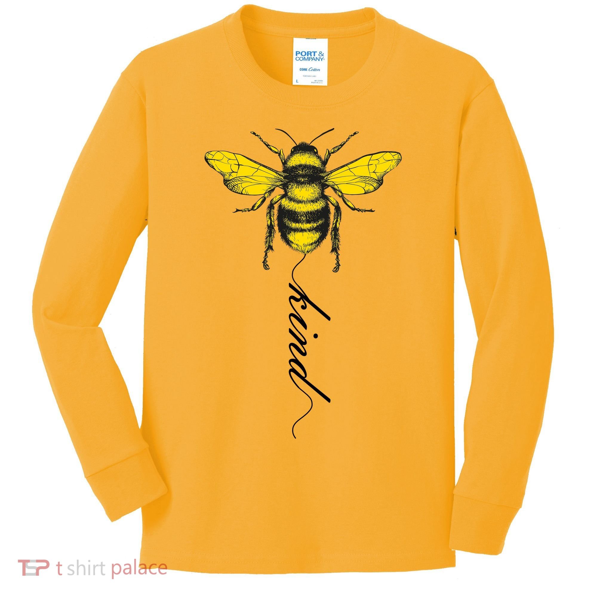 Bee Kind Bumblebee Script Kids Long Sleeve Shirt